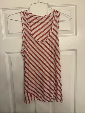 Garnet Hill Red and White Striped Sleeveless Top